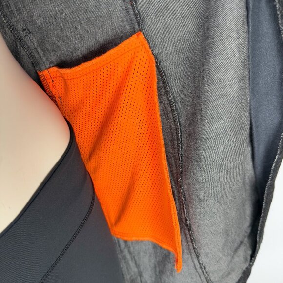 HOLT RENFREW Vtg Y2K Long Denim Gray Jeans Jacket button-down Tie Waist sz 2 - Picture 11 of 16